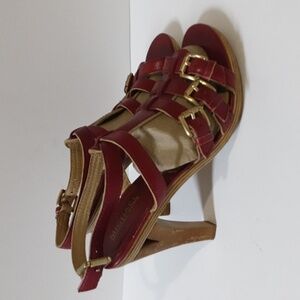 Vintage Michael kors strappy sandals women 9M leather ankle buckle closure Y2K